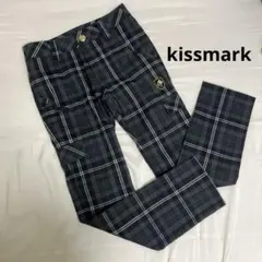 キスマーク　レディース　ゴルフ　チェック　パンツ　黒