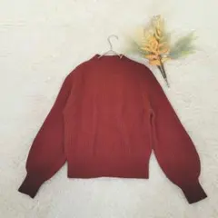 センスオブプレイス レディースニット(F)エンジ アクリル混 クルーネック