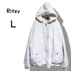 Ritzy リバーシブル　ジャケット　ボア　ブルゾン　アウター　白　 L