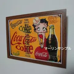 ベティちゃんBettyBoopコカコーラ　ポスターフレーム付壁掛アメリカンレトロ