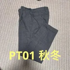 PT01 グレンチェック柄 スラックス 44 秋冬　イタリア　S相当パンツ
