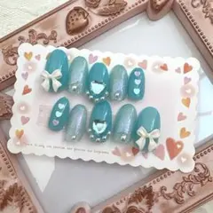 現品 量産型 地雷 ネイルチップ ブルー 青