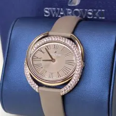 極美品✨スワロフスキー デュオ 腕時計 クォーツ クリスタル レザー グレージュのサムネイル