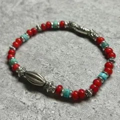 インディアンジュエリー　ホワイトハーツ　ブレスレット　ナバホ