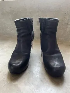 Rick Owens スウェードブーティ 茶 ウエッジソール サイドジップブーツ Rick Owens スウェードブーティ 茶 ウエッジソール サイドジップ