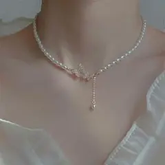 パール バタフライ ゴールド ネックレス 誕生日 お祝い 記念日 アクセサリー