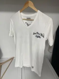 stooge&co サーマル風　ＶネックTシャツ　Lサイズ　刺繍　ホワイトのサムネイル
