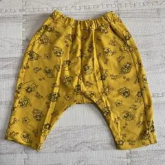 GU ベビーシャーク 総柄　イエロー ズボン キッズ　7分丈　サマナルパンツ