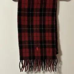 Ralph Lauren イタリア製 タータンチェック ウール マフラー レッド