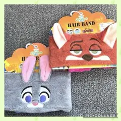 【残り1点】ズートピアグッズ　ヘアーバンド　ニック＆ジュディセット