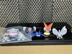 ポケモン クリッピングフィギュア　ヒードラン　カイオーガ　チラーミィ　ビクティニ