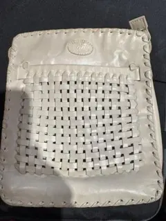 IBIZA ホワイトレザーショルダーバッグ