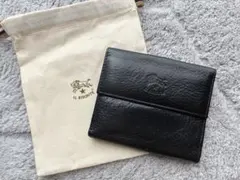 □保存袋紙袋付□定価68,200円☆IL BISONTEクロコ型押し二つ折り財布