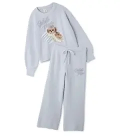 【新品】ジェラピケ　シーズージャガードプルオーバー&ベビモコロングパンツ　ブルー