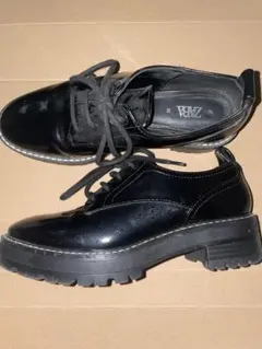 ZARA ブラック 厚底レースアップシューズ 35