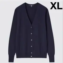 UNIQLOエクストラファインメリノ Vネックカーディガン XLネイビーユニクロ