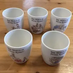 ピーターラビット ゆとりカップ　フリーカップ　湯呑み 5客セット