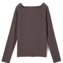 GRL スクエアネックリブニットトップス[rut072] ブラウン S