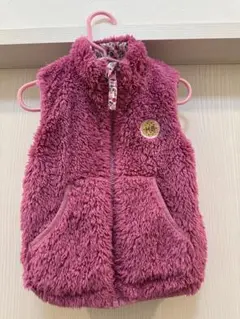 HOT BISCUITS 花柄フリースリバーシブルベスト ピンク系
