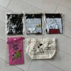 スヌーピー　モッピー　パスケース　トートバッグ　5点セット