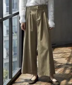 グリーンレーベルリラクシング　CB AIRウォッシュコーデュロイ ワイドパンツ