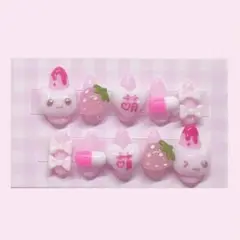 ❤︎現品❤︎ ネイルチップ ピンク 血みどろ 女児 萌 地雷系 量産型 いちご