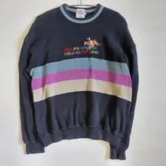 ​【希少】90s エンリココベリ コットンニット L 刺繍 ホースロゴ ボーダー