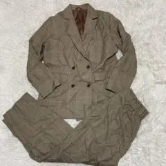 GU セットアップ　グレンチェック　ブラウン