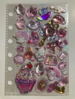(99)【ピンク系】立体 おすそ分け シール交換 シール帳 まとめ割 完成品