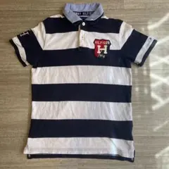 TOMMY HILFIGER ボーダーポロシャツ ネイビー ホワイト Mのサムネイル