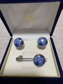 有田焼　閑山窯　カフスボタン　ネクタイピン　セット
