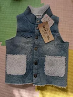 新品タグ付き　BACK & FORTH　あったかベスト　デニム　サイズ95