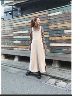 RODEO CROWNS キナリ色　サロペットスカート　春　秋　冬用