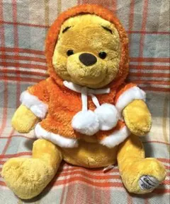 【新品未使用】オレンジ クリスマス プーさん サンタ ふわふわ ぬいぐるみ