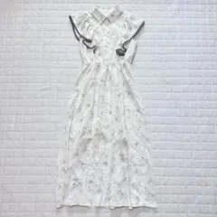 グレイル 花柄フリルスリーブワンピース 白 上品 清楚