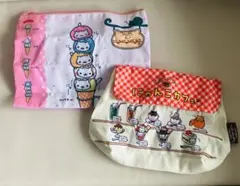 にゃんにゃんにゃんこ ポーチ 2点セット　にゃんこカフェ