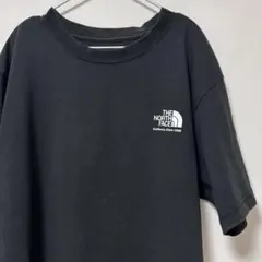(匿名配送)ノースフェイス 半袖TシャツM バックデザイン ロゴ 黒色 厚手