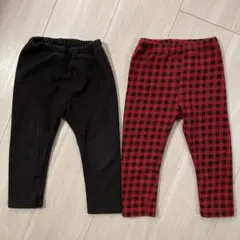 ユニクロ　ベビーパンツ 2枚セット ブラック チェック