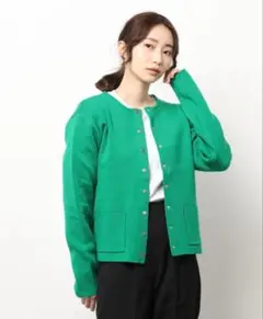 【Ropé Picnic】ニットカーディガン　グリーン