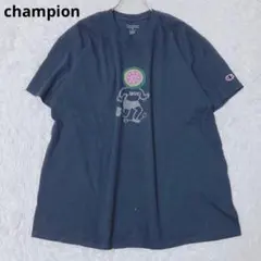 チャンピオン　半袖Tシャツ　ロゴ　カジュアル　ネイビー　2XL　スポーティー
