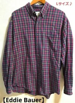 【Eddie Bauer】エディーバウアー 長袖 チェックシャツ ボタンダウン
