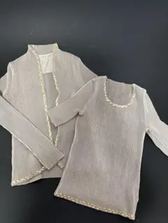 スペッチオ長袖カーディガンと半袖シャツセット