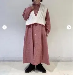 新品★サマンサモスモス★ブランケットステッチケーブル編みショートベスト★オフ