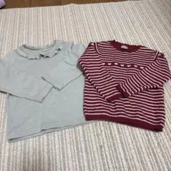 petit main 冬トップス2点セット 90