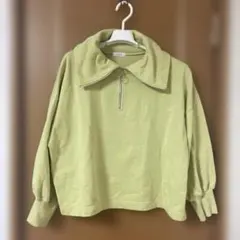LOWRYSFARM ハーフジップ スウェット ライムグリーン フリーサイズ