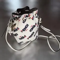 FENDI モントレゾール ズッカ柄 クリア 巾着 バケットバッグ レザー 