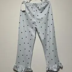 完売品 しまむら　ayano ハート 裾フリルパンツ 水色 カジュアルパンツ M