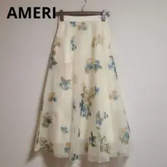 Ameri VINTAGE FLOWER ORGANDY FLARE SKIRTのサムネイル