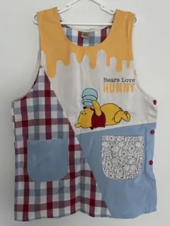 保育士　エプロン　pooh プーさん