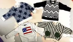 ベビー服４点セット ストライプ・星柄　70、80サイズ　MARKEY'S